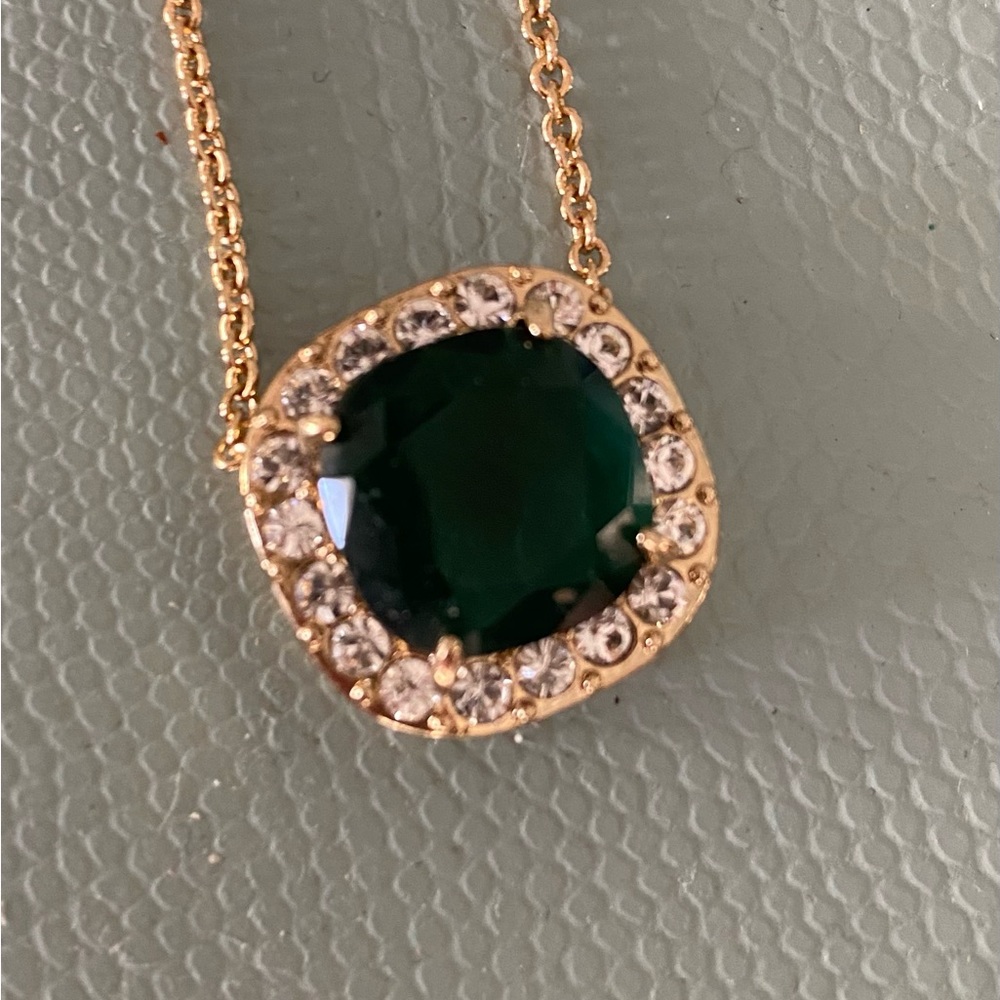 COPY - Kate Spade dark green and “diamond” costume necklace. NWT.